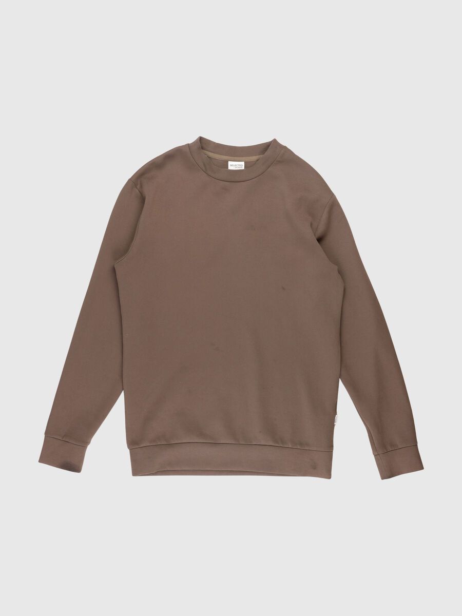 Selected VISCOSE BLEND SWEATSHIRT, Morel, highres - 80000444_Morel_001.jpg