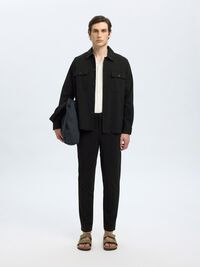 PANTALONI STRETTI IN FONDO, Black, highres