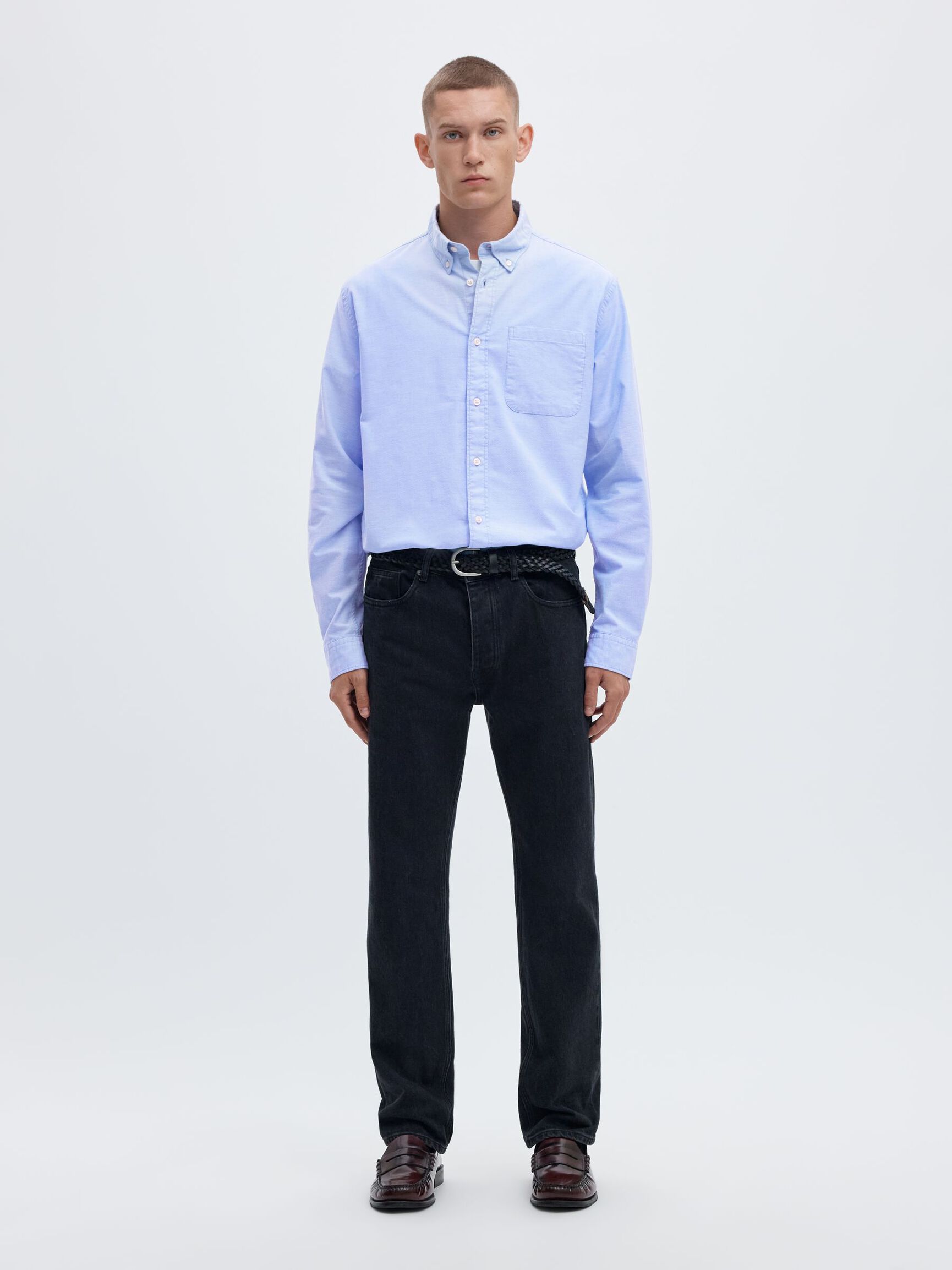 OXFORD LONG SLEEVED SHIRT, Light Blue, highres