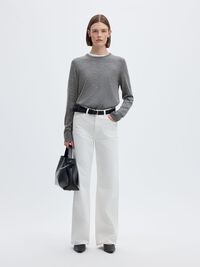 100% MERINO WOOL PULLOVER, Medium Grey Melange, highres