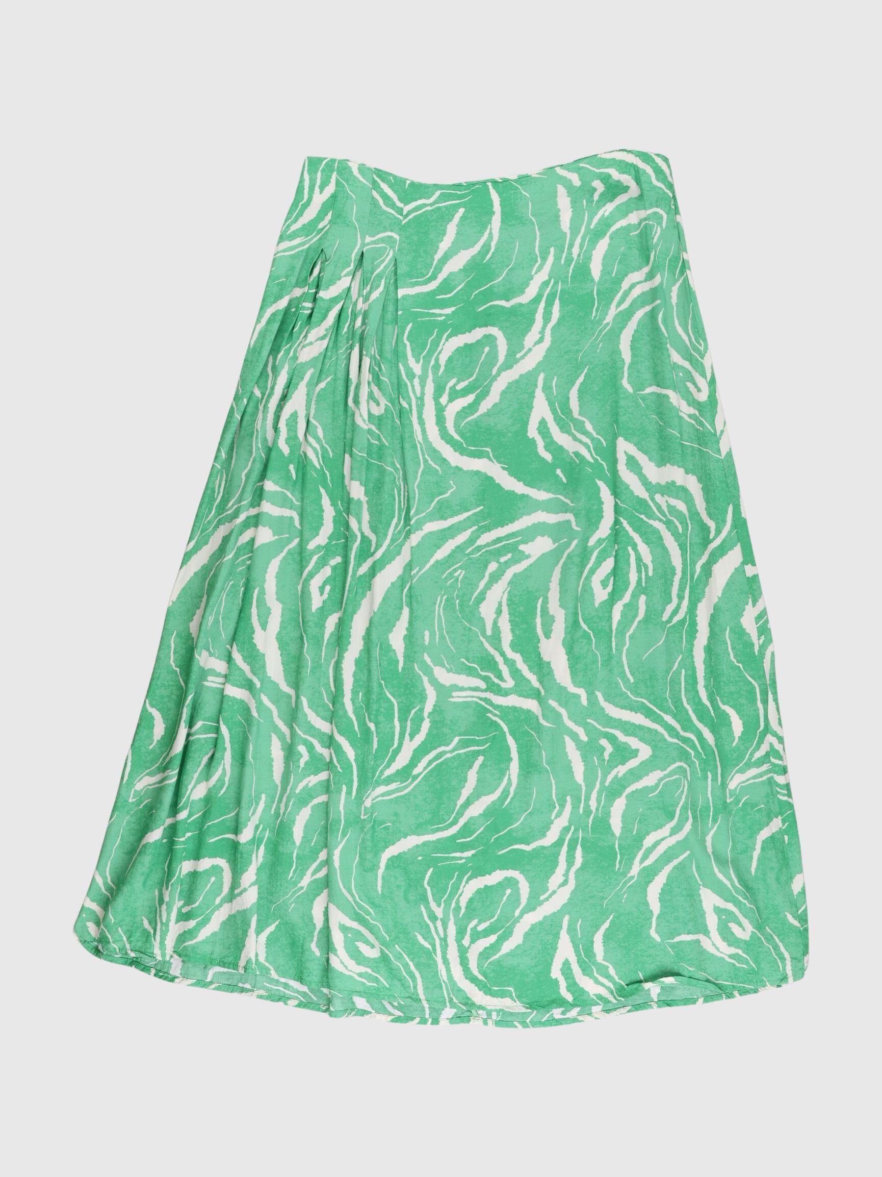 PRINTED MIDI SKIRT, Absinthe Green, highres