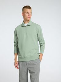 100% COTTON ZIPPED SWEATSHIRT, Iceberg Green, highres