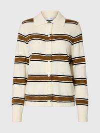 100% MERINO WOOL  LONG-SLEEVED POLO, Egret, highres