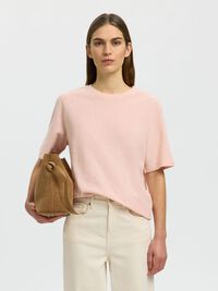 LINEN BLEND T-SHIRT, Pale Dogwood, highres