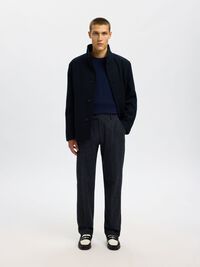 WOOL BLEND JACKET, Black, highres