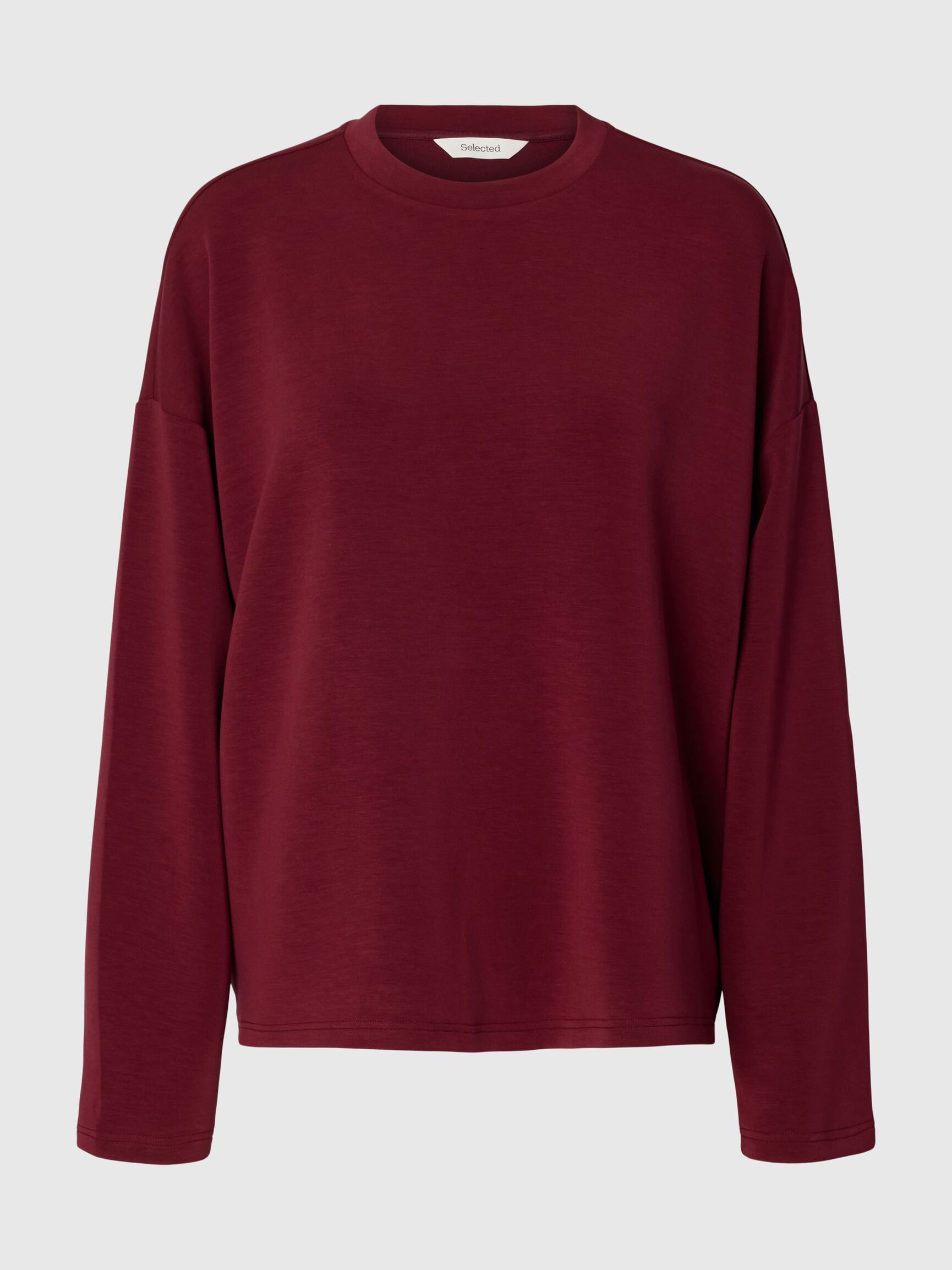 OVERSIZED LONG SLEEVED TOP, Tawny Port, highres