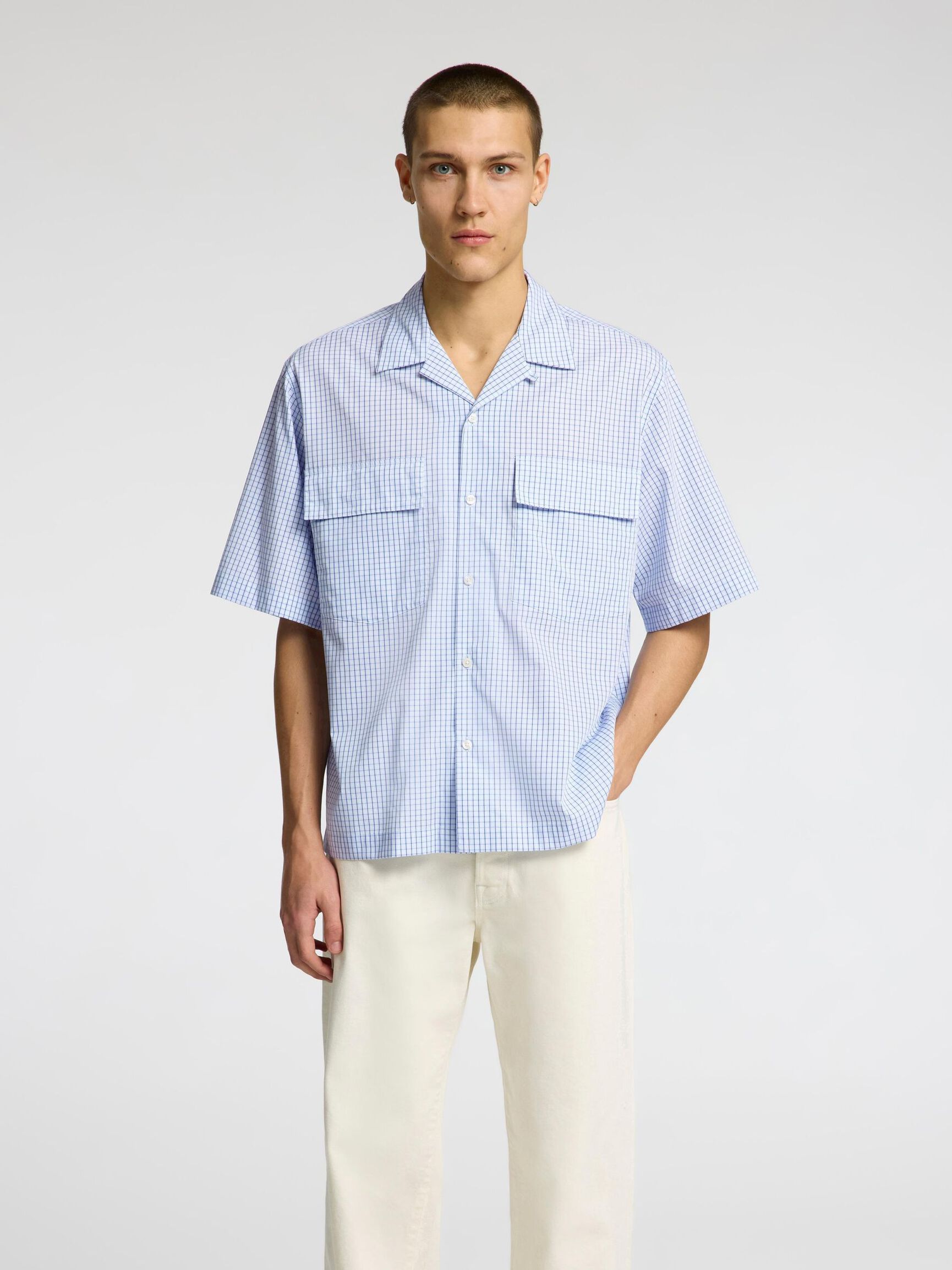 TERNET KORTÆRMET SKJORTE, Cashmere Blue, highres