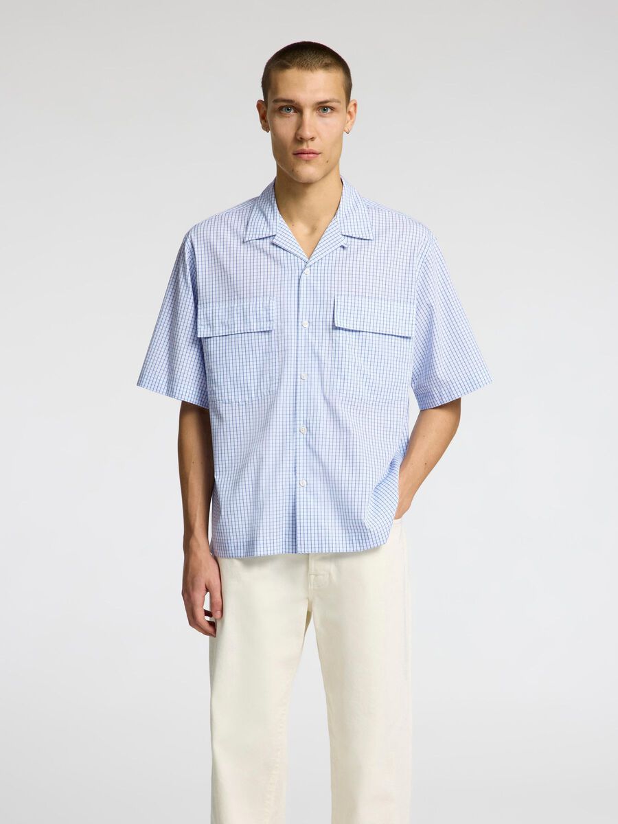 Selected KARO KURZARMHEMD, Cashmere Blue, highres - 16099046_CashmereBlue_1214387_003.jpg
