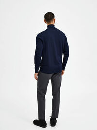 SLIM FIT WOOL BLEND TURTLENECK, Navy Blazer, highres