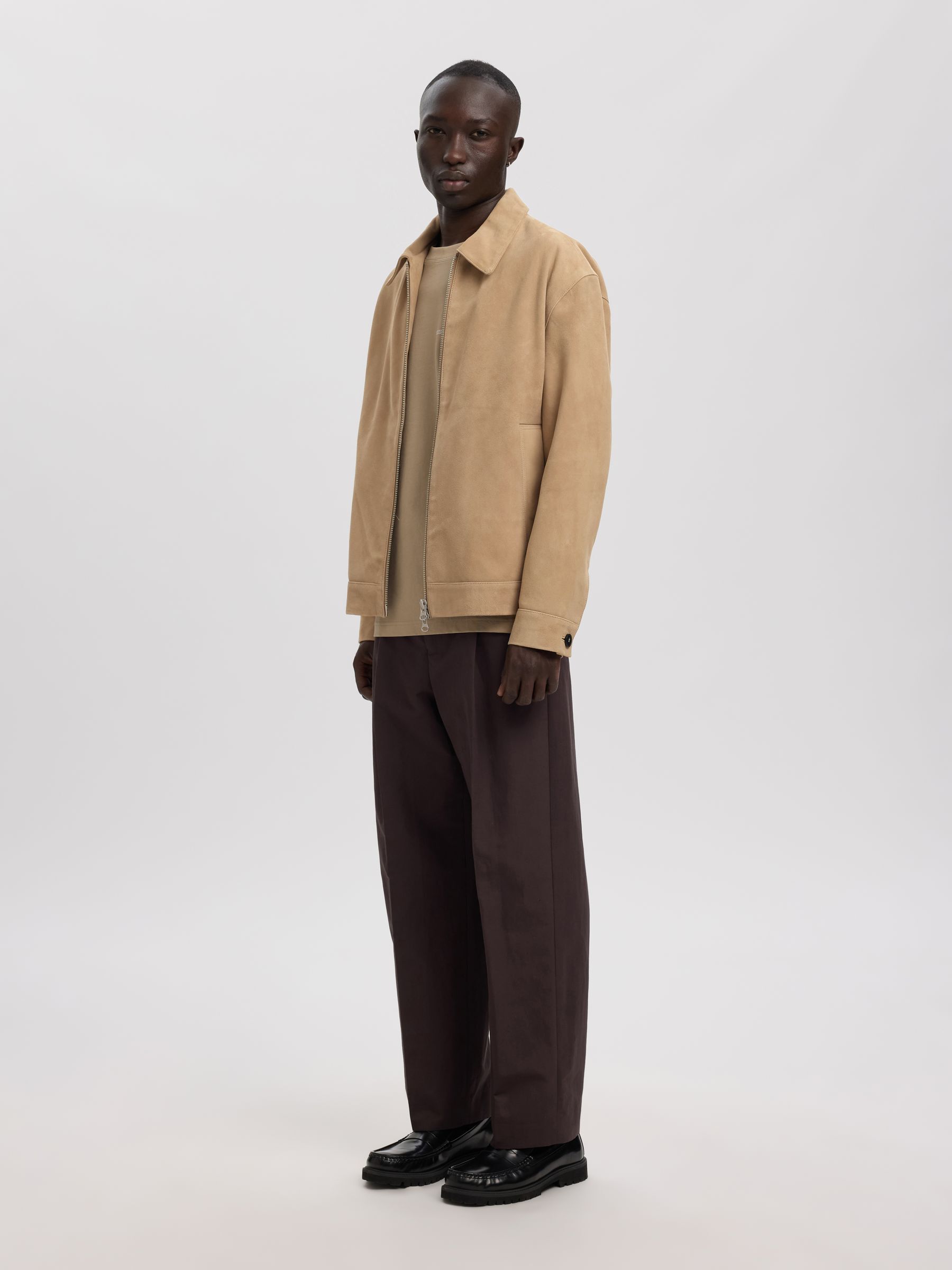 SUEDE JACKET, Weathered Teak, highres