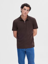 ZIPPER POLO SHIRT, Demitasse, highres