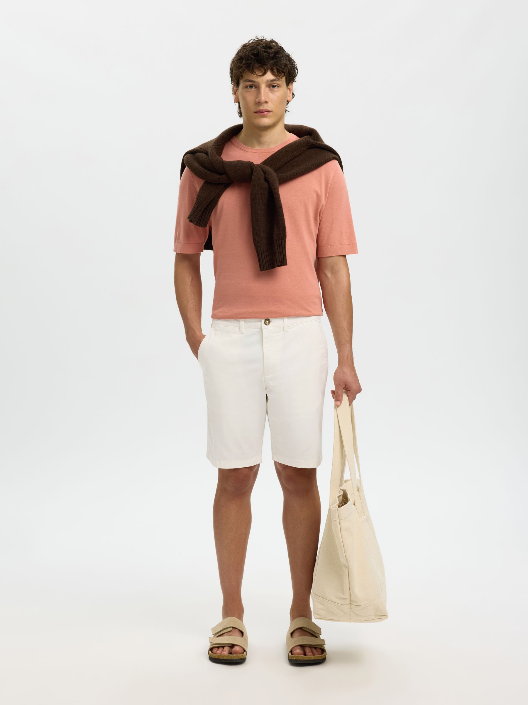 CORTE SLIM SHORTS CHINOS, Cloud Dancer, highres