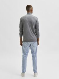 ZIP-UP STRICKJACKE, Medium Grey Melange, highres