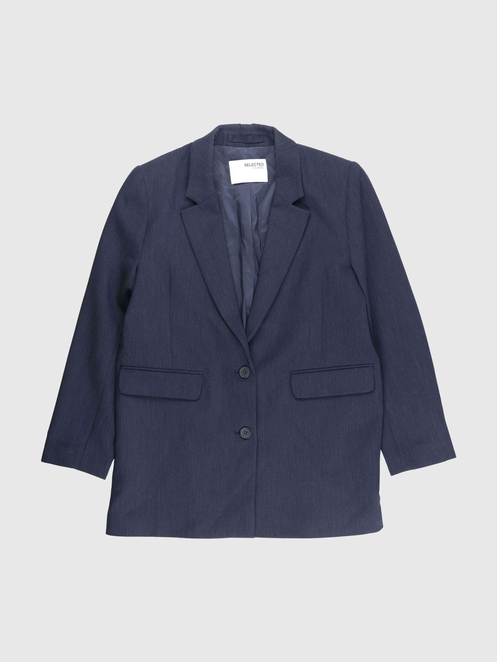 VISKOSEBLANDING OVERSIZED BLAZER, Dark Sapphire, highres