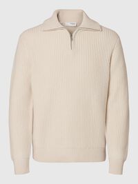 SWETER Z KRÓTKIM ZAMKIEM, Tofu, highres
