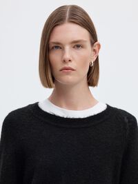 WOOL BLEND JUMPER, Black, highres