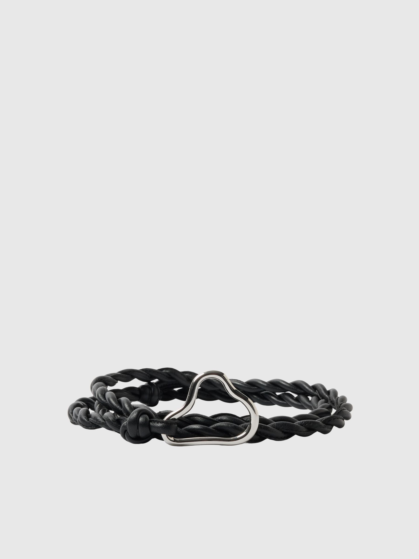 TRESSÉ CEINTURE EN CUIR, Black, highres