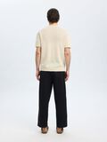 Selected CROCHET STYLE KNITTED POLO SHIRT, Egret, highres - 16097572_Egret_004.jpg