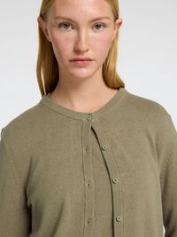 LINNENMIX GEBREID VEST, Vetiver, highres