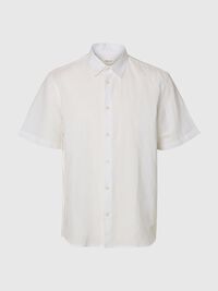 REGULAR FIT LINEN-BLEND SHIRT, Bright White, highres