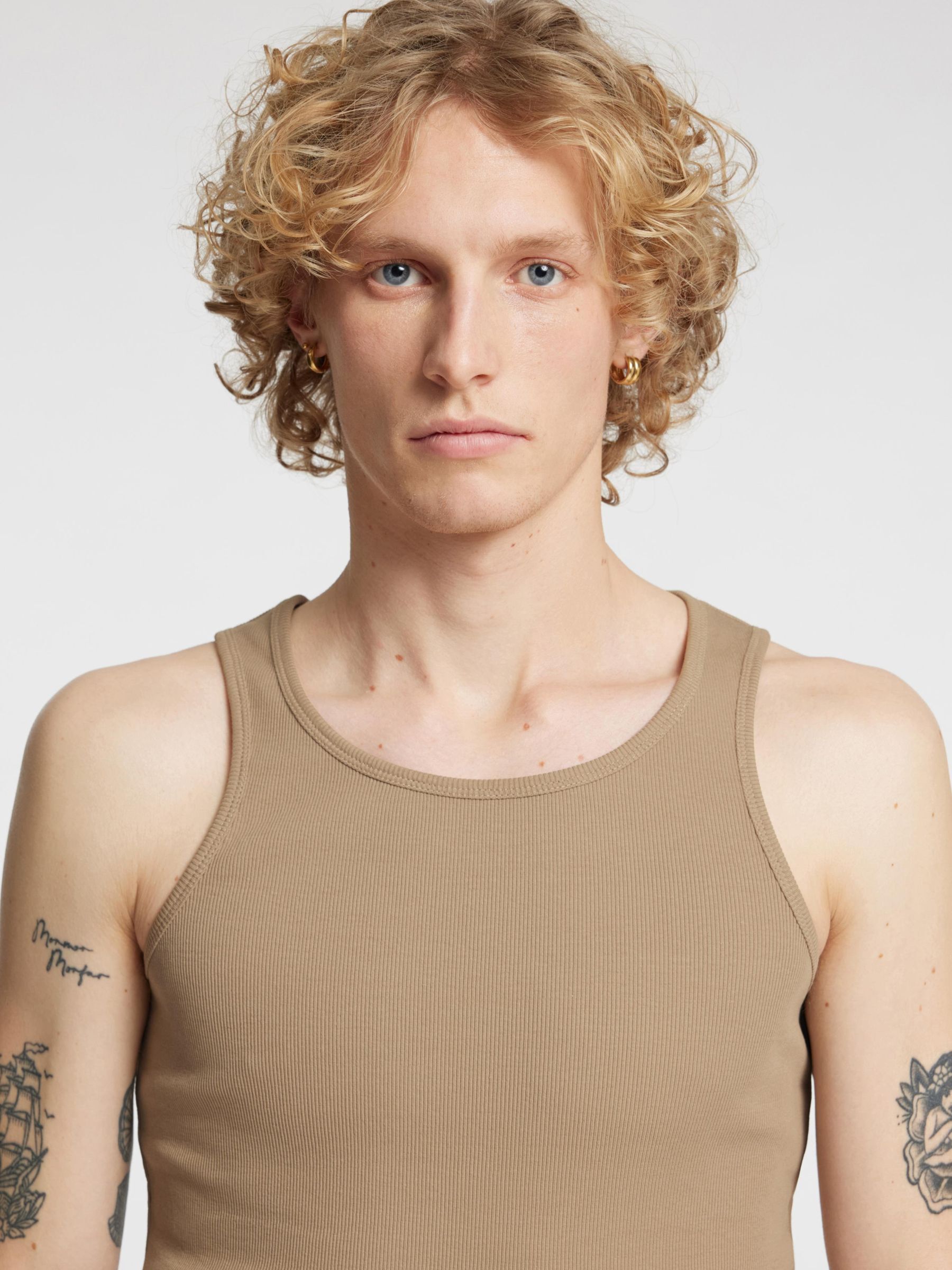 REGULAR FIT TANK TOP, Weathered Teak, highres