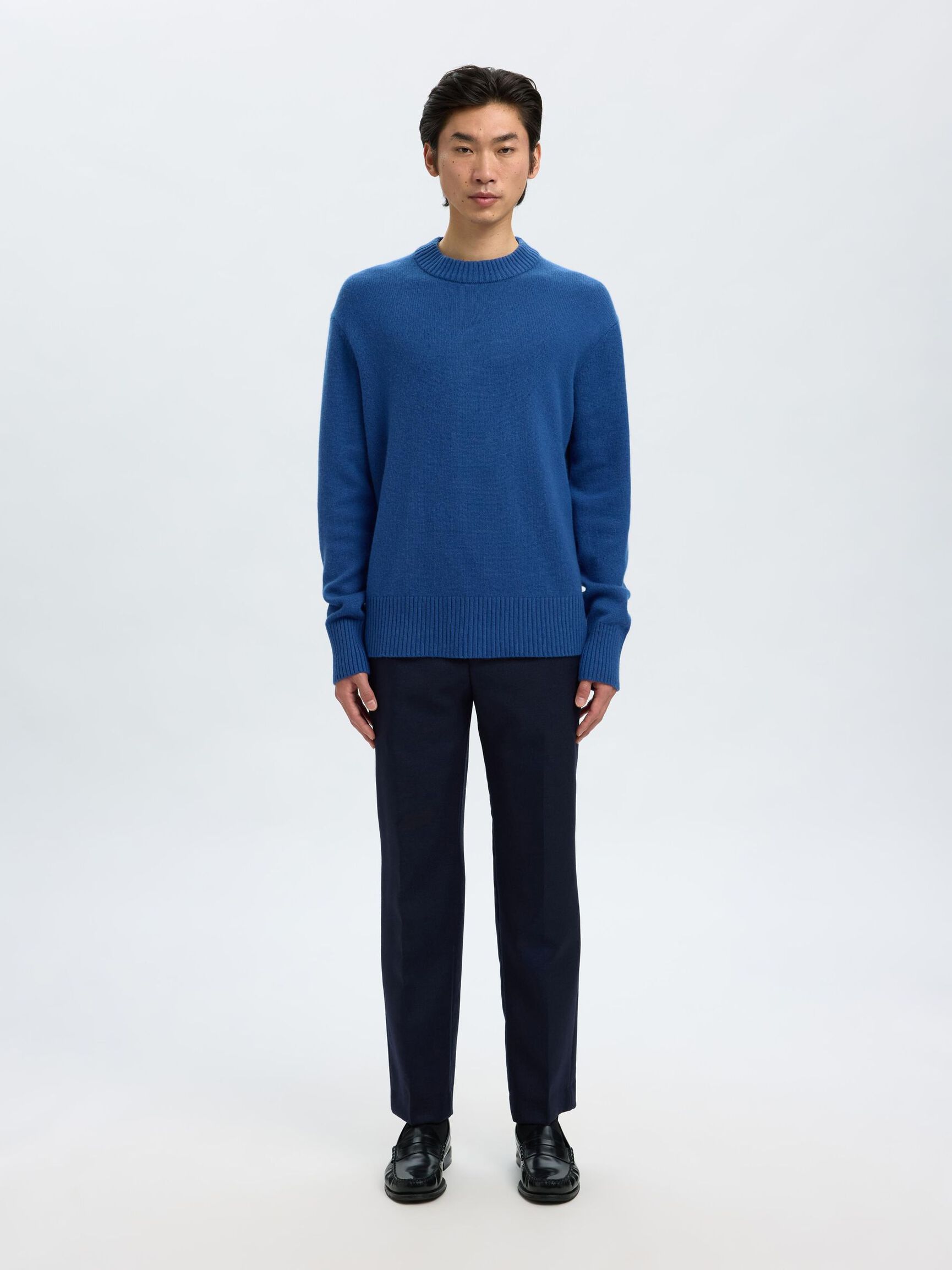 CASHMERE BLEND KNITTED PULLOVER, Set Sail, highres