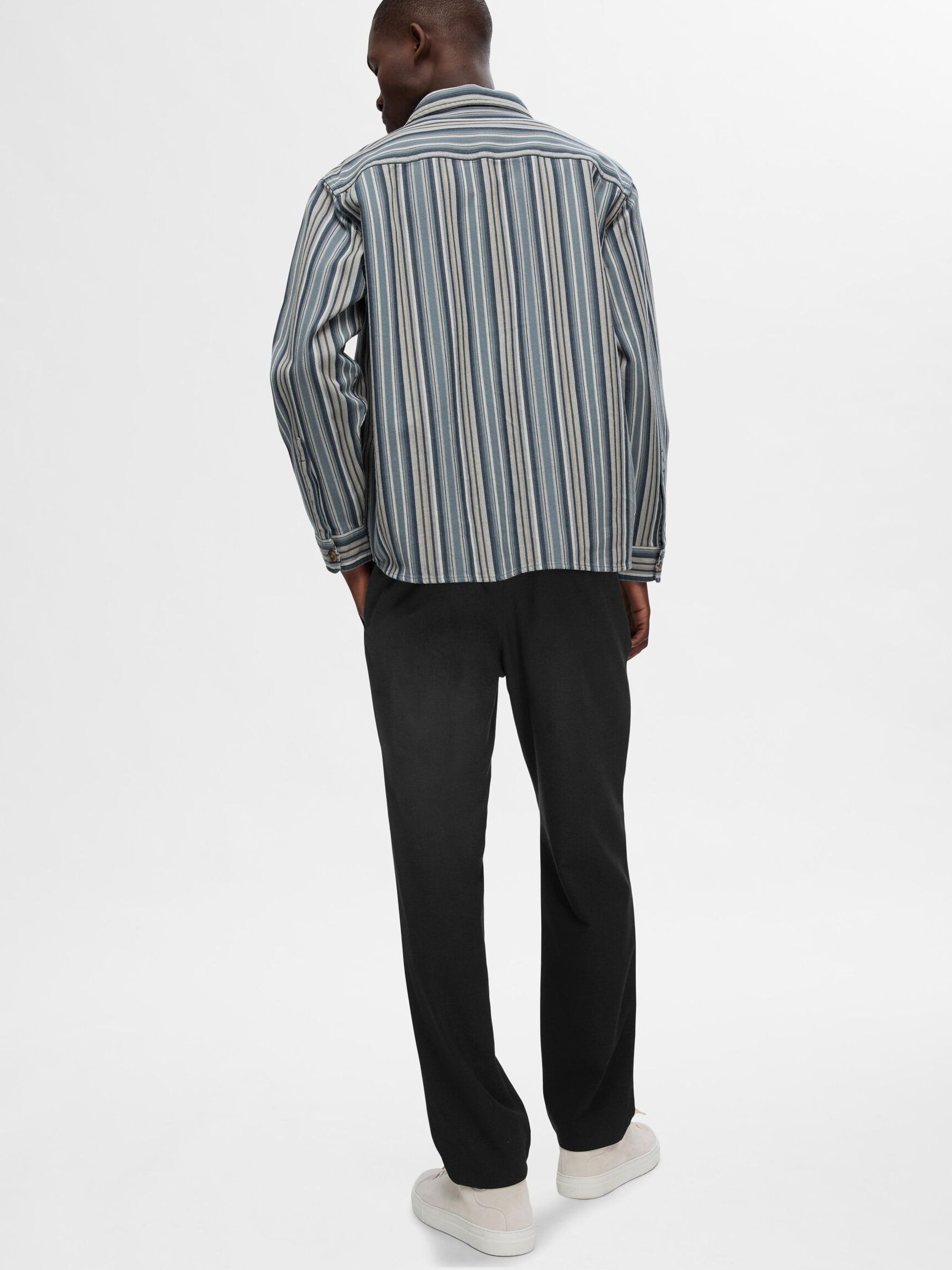196 STRAIGHT FIT TROUSERS, Black, highres