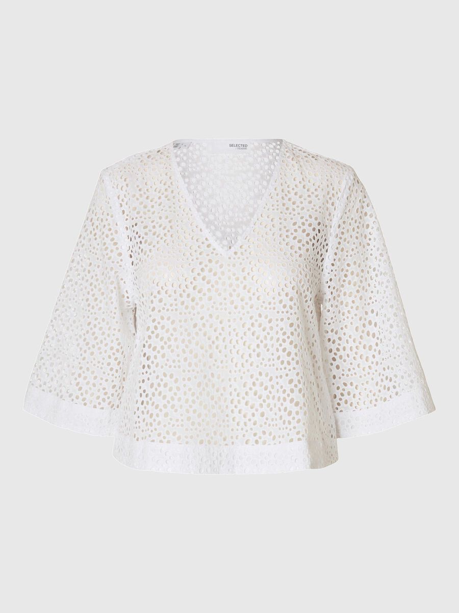 Selected BRODERIE ANGLAISE CROPPED TOP, Bright White, highres - 16097772_BrightWhite_001.jpg