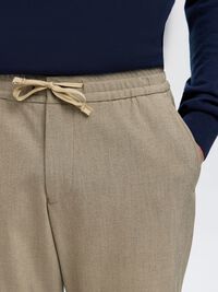 196 STRAIGHT FIT TROUSERS, Sand, highres