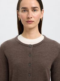 100% MERINOULD STRIKKET CARDIGAN, Delicioso, highres