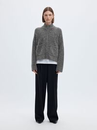 LAINE MÉLANGÉE CARDIGAN, Medium Grey Melange, highres