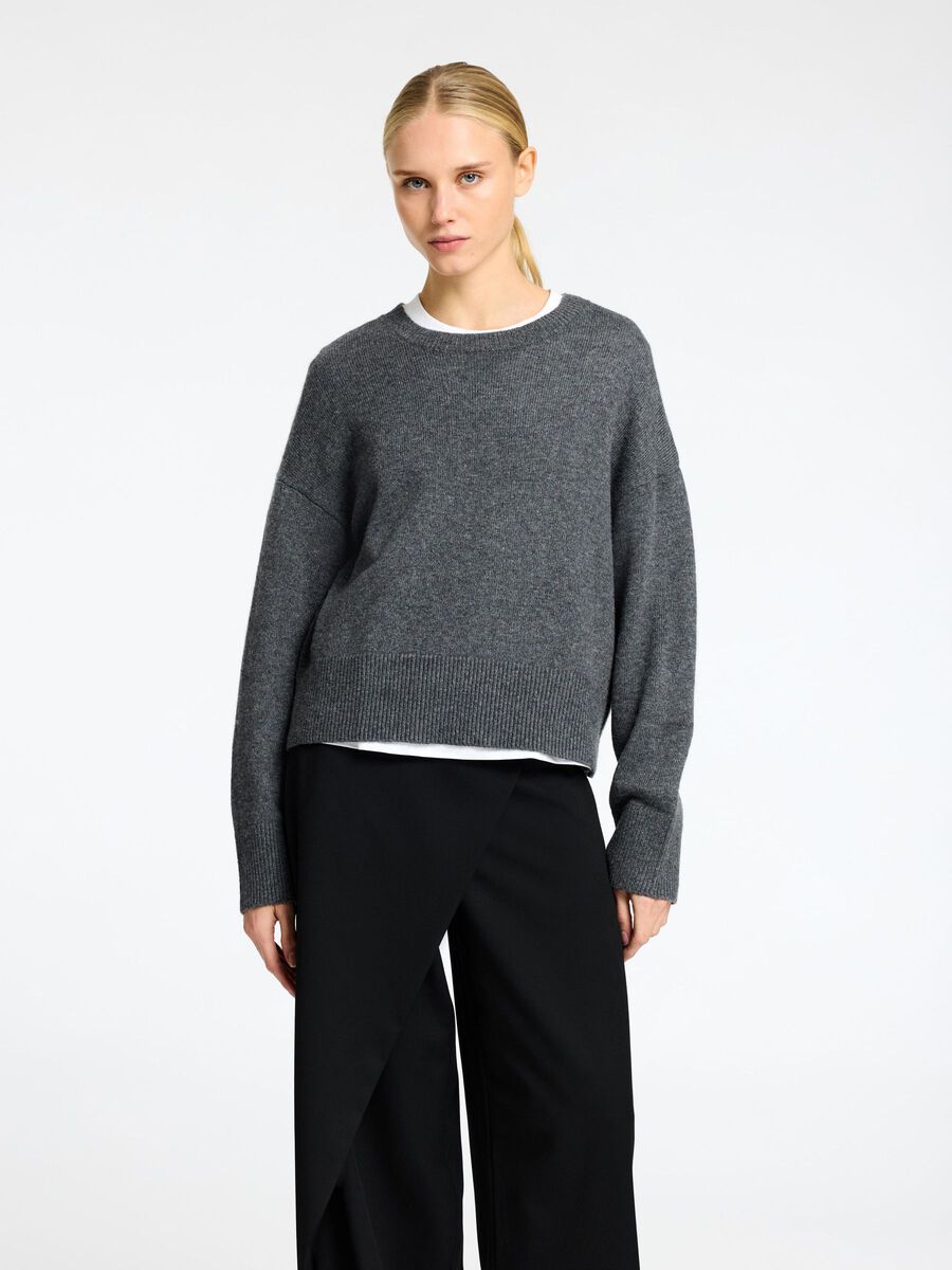 Selected LOOSE FIT WOLLGEMISCH PULLOVER, Medium Grey Melange, highres - 16093234_MediumGreyMelange_003.jpg
