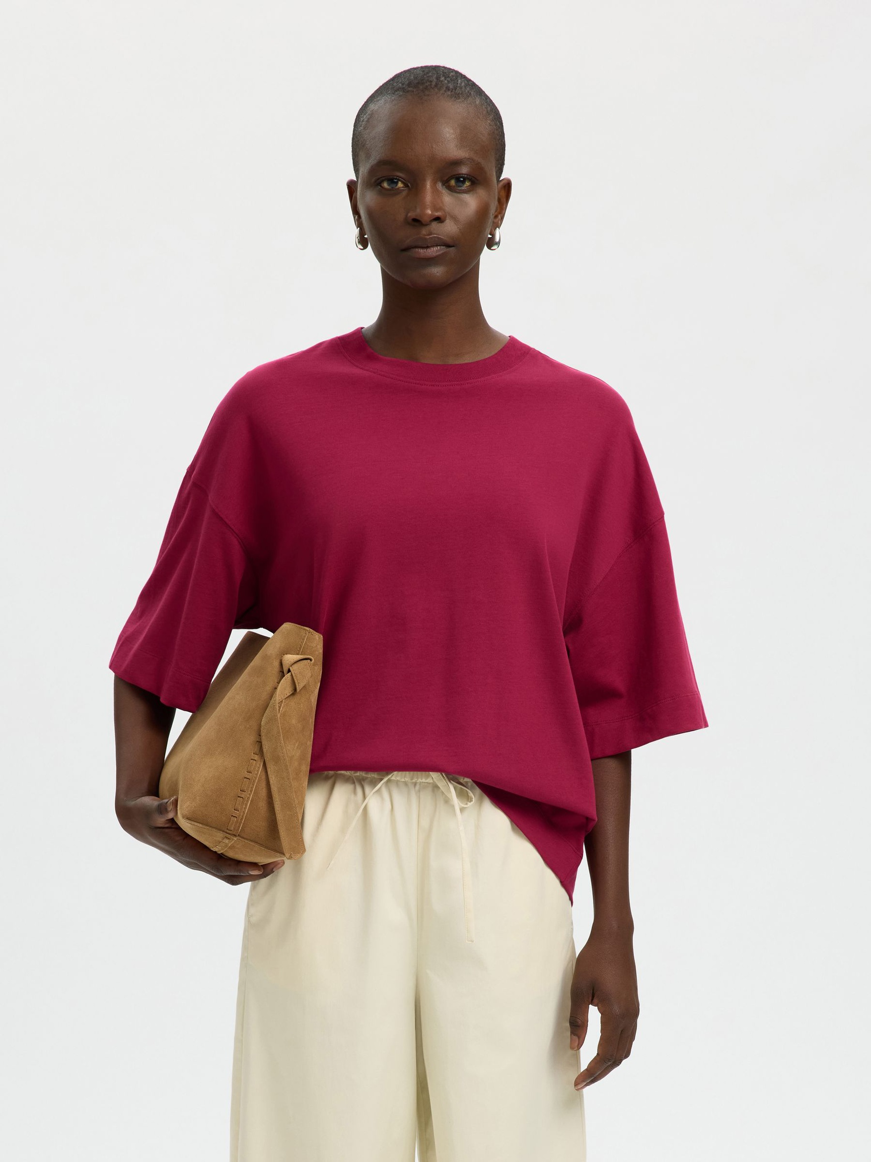 ESSENTIAL OVERSIZED T-SHIRT, Anemone, highres