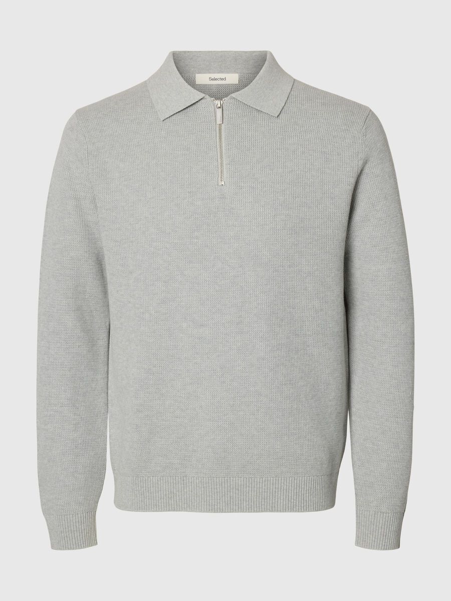 Product tile image - MAGLIONE A MEZZA CERNIERA, Light Grey Melange | 16099792_LightGreyMelange