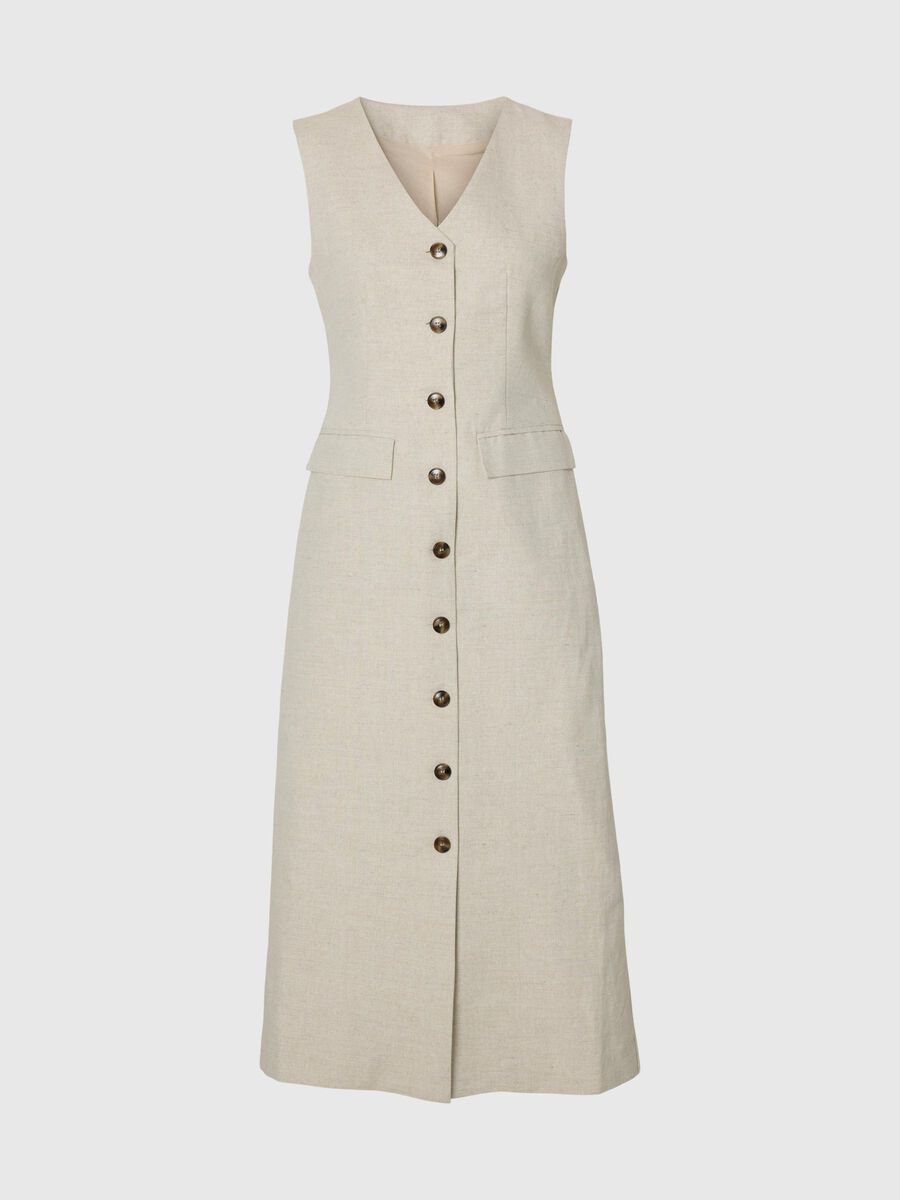 Selected SLEEVELESS LINEN-BLEND DRESS, Nomad, highres - 16097725_Nomad_1184518_001.jpg