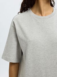 MAXI KORTÆRMET KJOLE, Light Grey Melange, highres