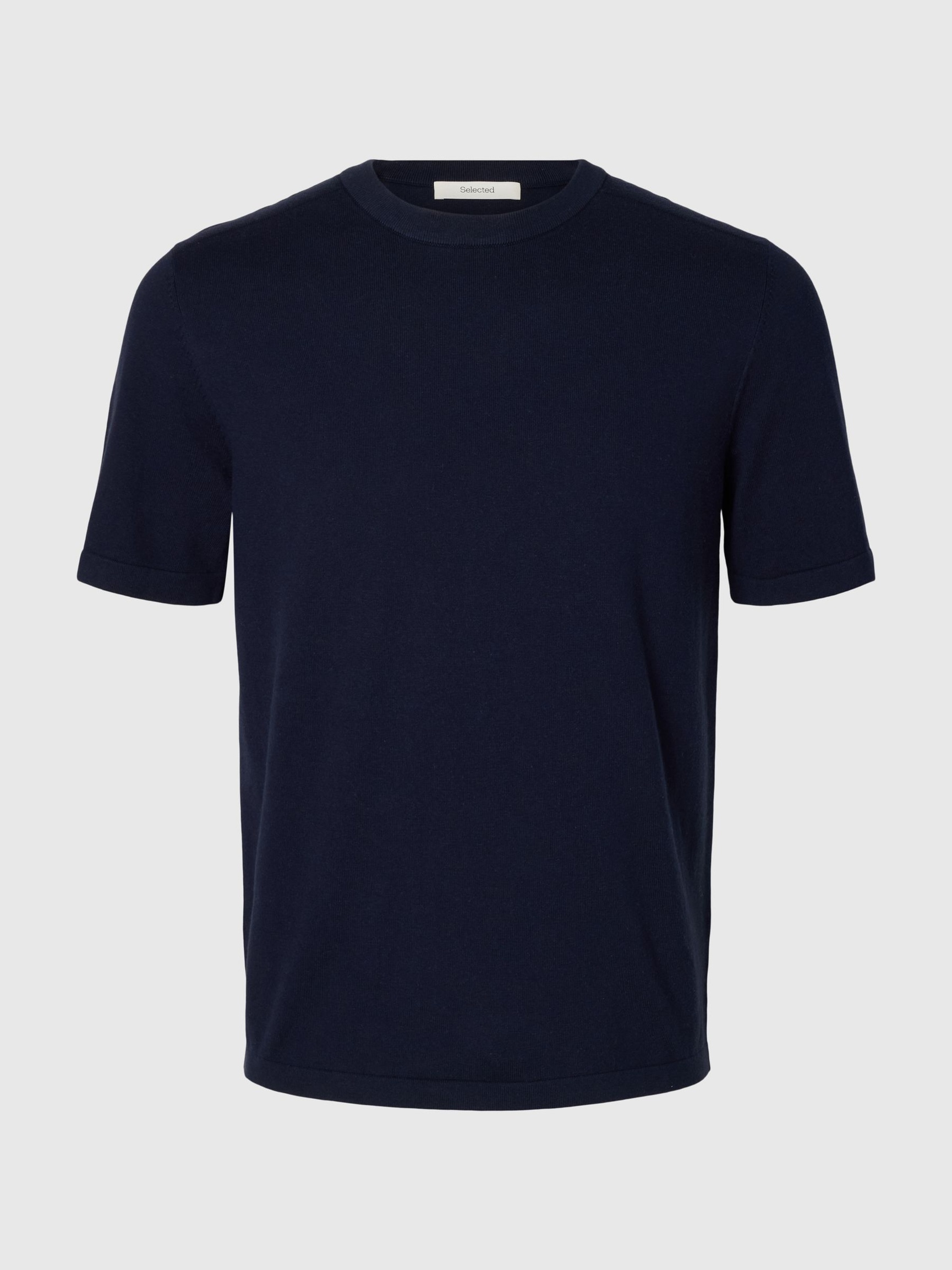 100% BAUMWOLL STRICKTOP, Navy Blazer, highres