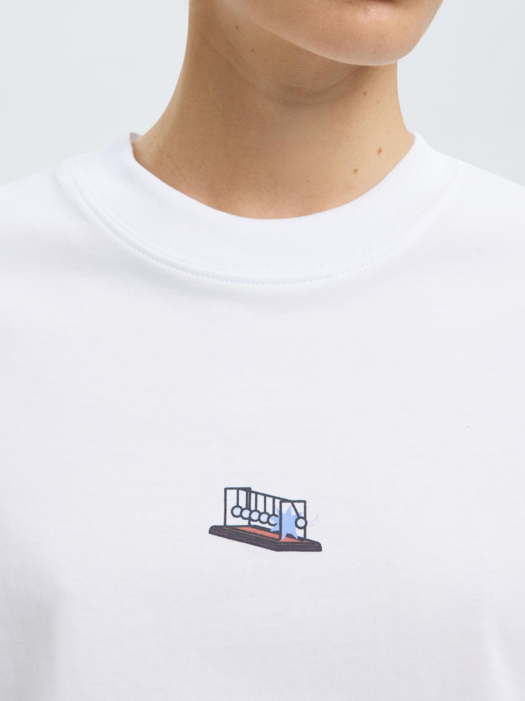 COTTON PRINTED T-SHIRT, Bright White, highres