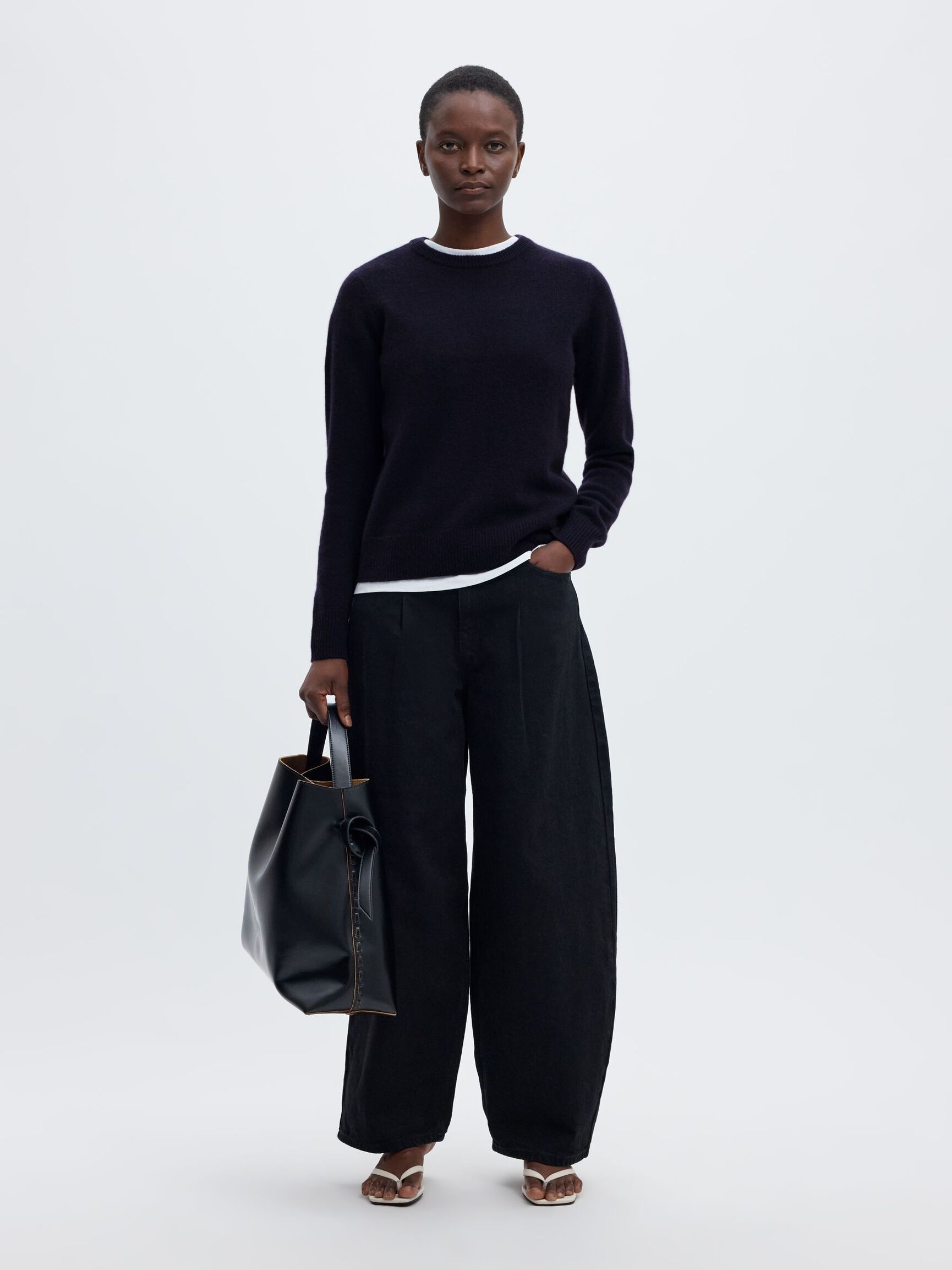 KASJMIR STRIKKET PULLOVER, Navy Blazer, highres