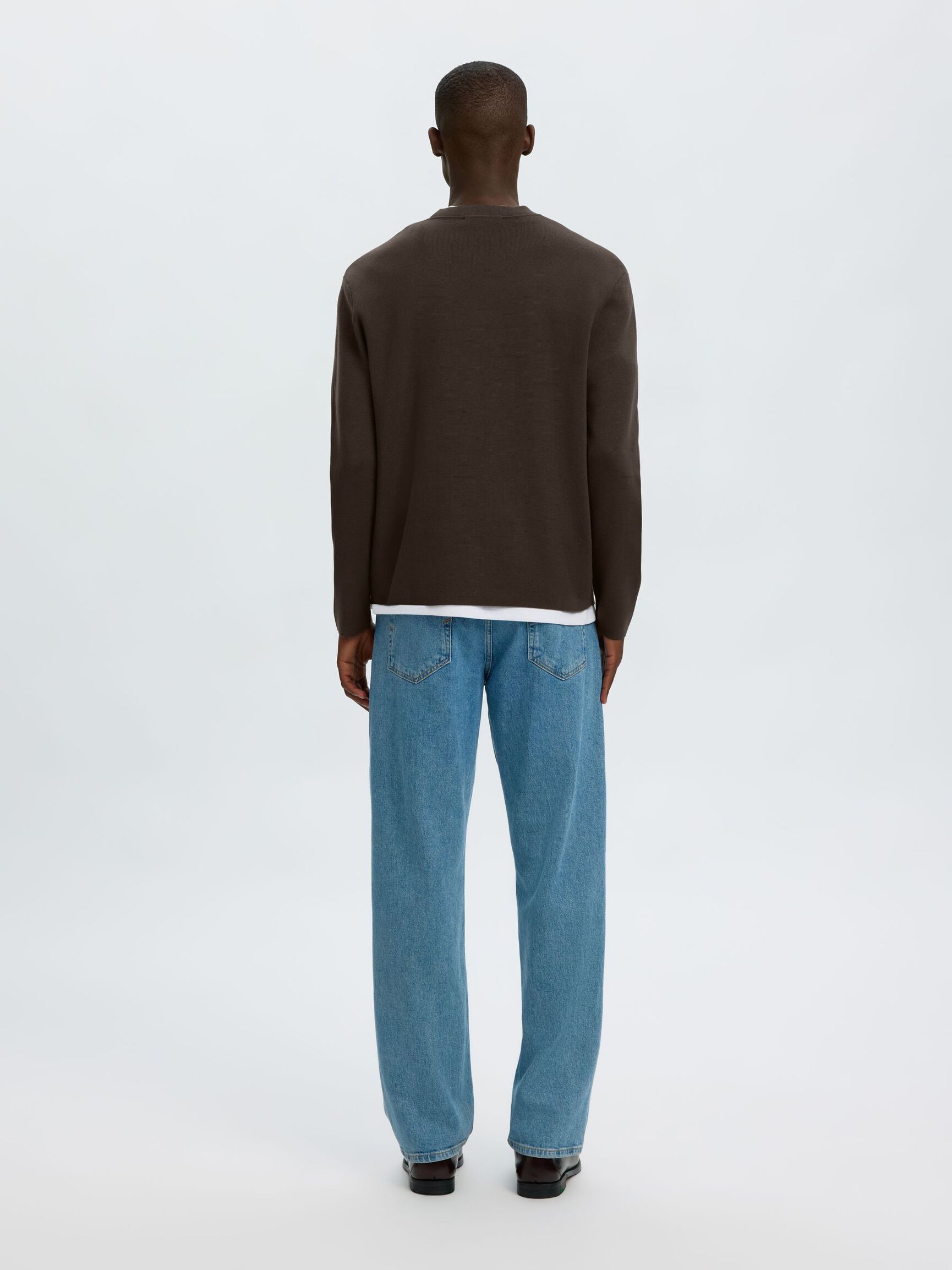 COTTON BLEND PULLOVER, Turkish Coffee, highres