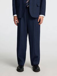 TAILORED LINNENMIX LOOSE-FIT BROEK, Outer Space, highres