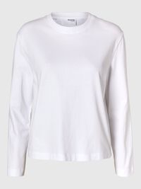 LONG-SLEEVED BOXY T-SHIRT, Bright White, highres