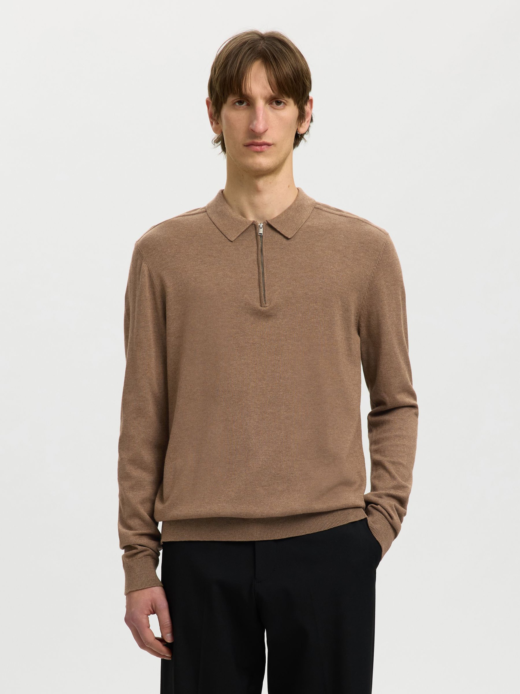 POLO A MANICHE LUNGHE, Teak, highres