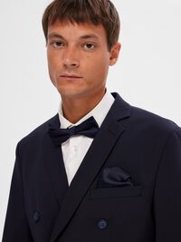 COUPE SLIM EN VISCOSE MÉLANGÉE BLAZER À DOUBLE BOUTONNAGE, Navy Blazer, highres