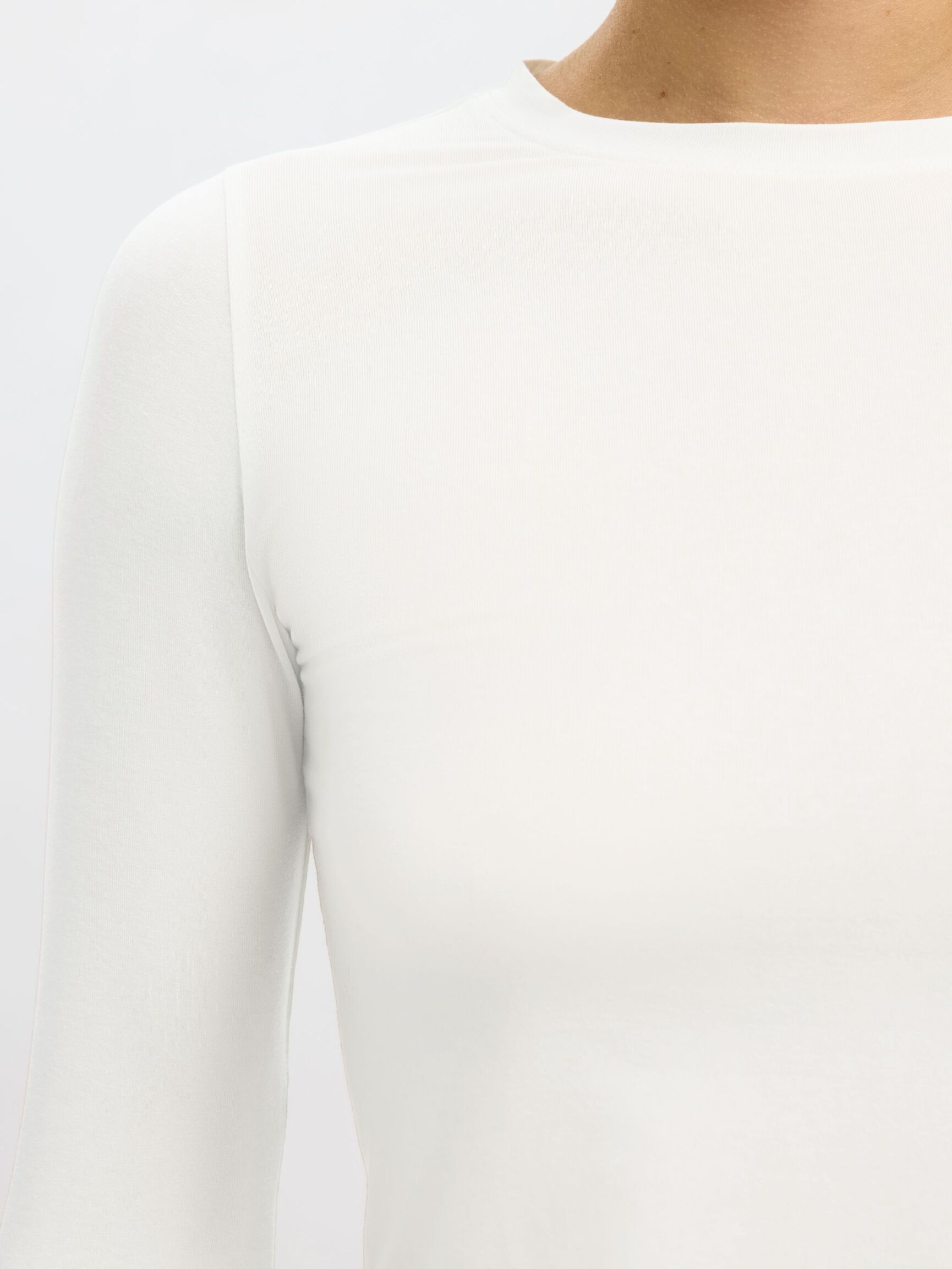 BASIC T-SHIRT MET LANGE MOUWEN, Snow White, highres
