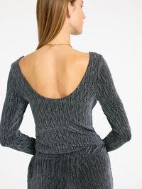 GLITTRIGT LÅNGÄRMAD TOPP, Black, highres