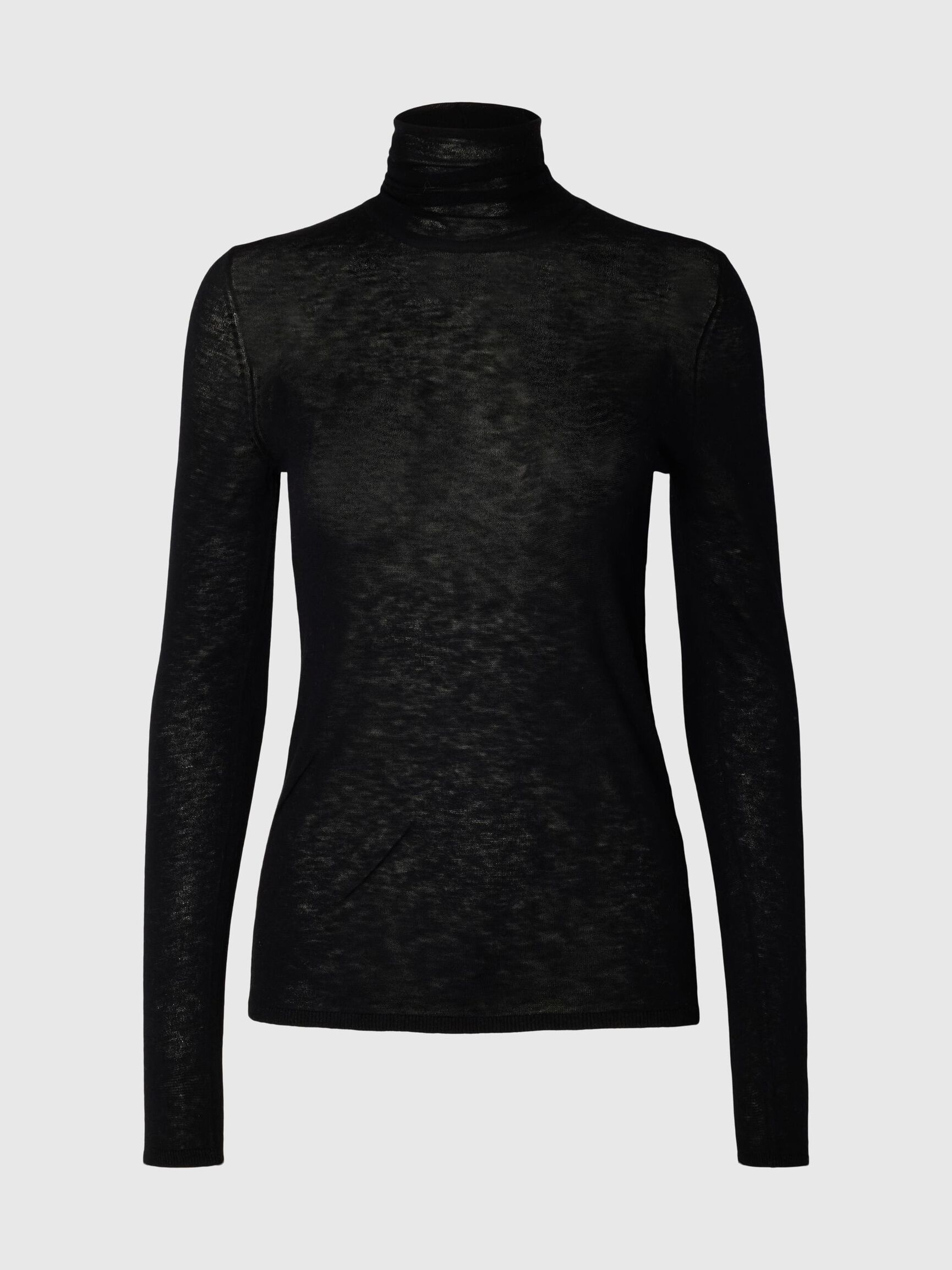 MERINO WOOL TURTLENECK, Black, highres