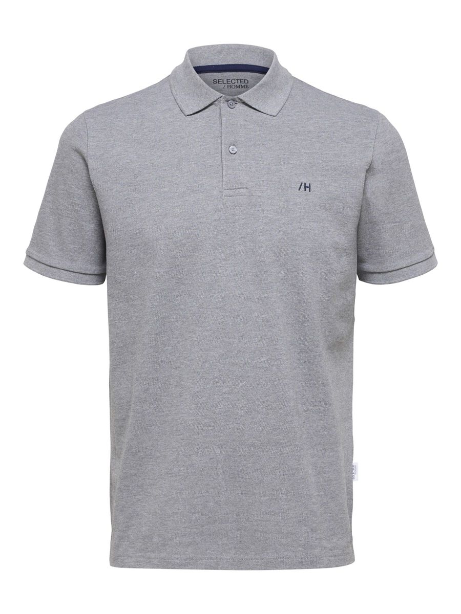 Selected CLASSIC POLO SHIRT, Medium Grey Melange, highres - 16087839_MediumGreyMelange_001.jpg
