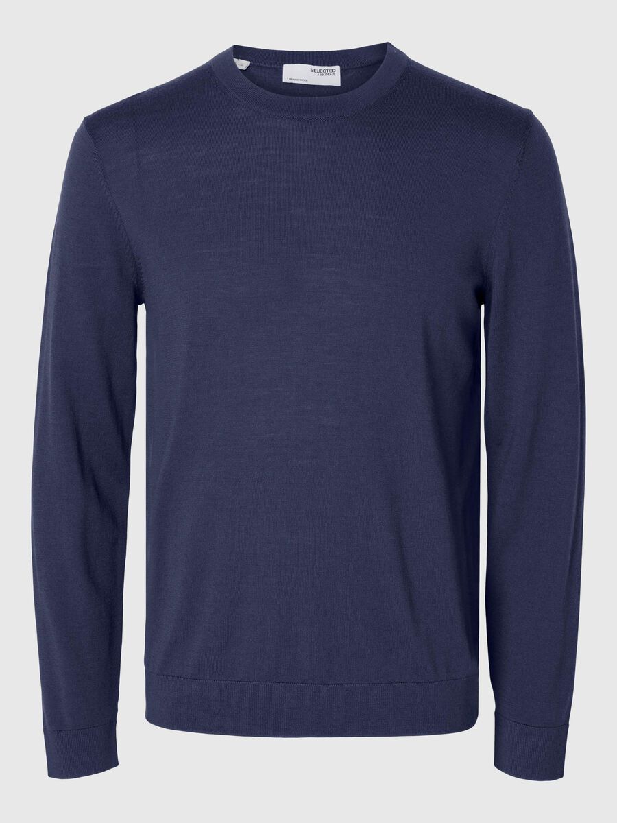 Selected 100% MERINOWOL PULLOVER MET RONDE HALS, Oceana, highres - 16094647_Oceana_001.jpg