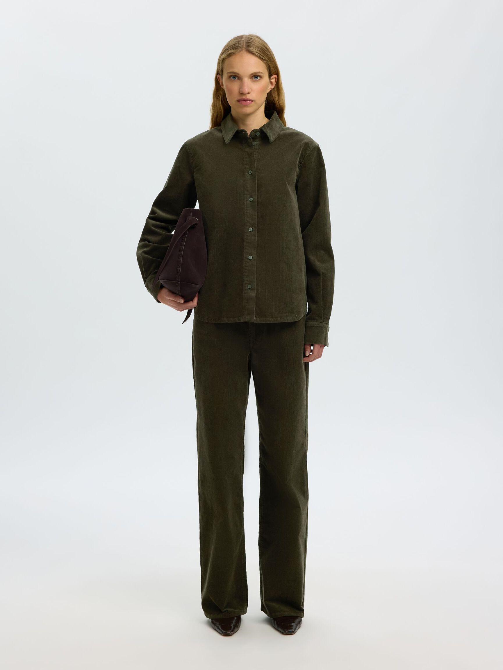 REGULAR FIT CORDUROY SHIRT, Deep Depths, highres